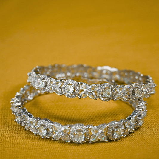 Floral Shape American Diamond Bangle