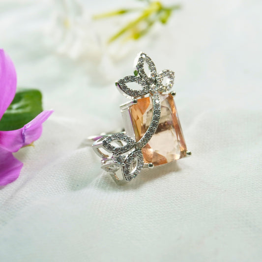 Floral_Shape_orange_Plated_Adjustable_Ring_3